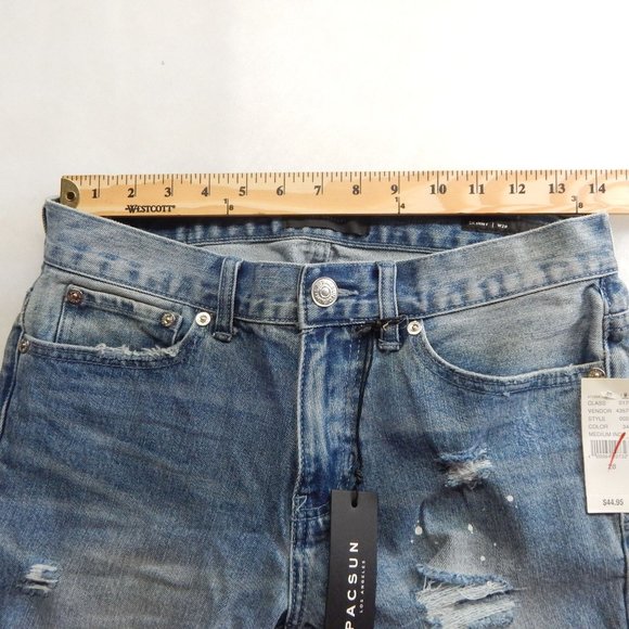 Jean Shorts Mens 28 PacSun Cut Off Distressed Denim Blue - Picture 9 of 10